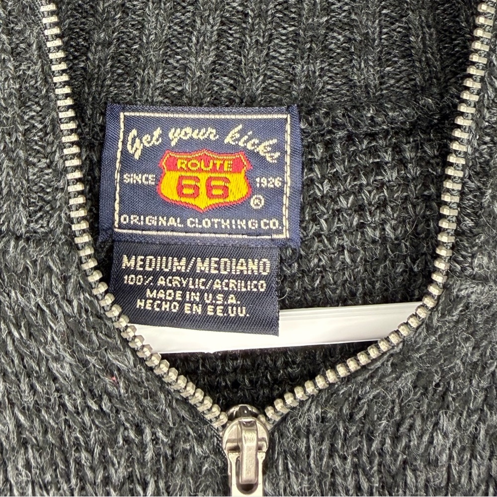 Route 66 Black and Red Patterned Sweater - Picture 3 of 3